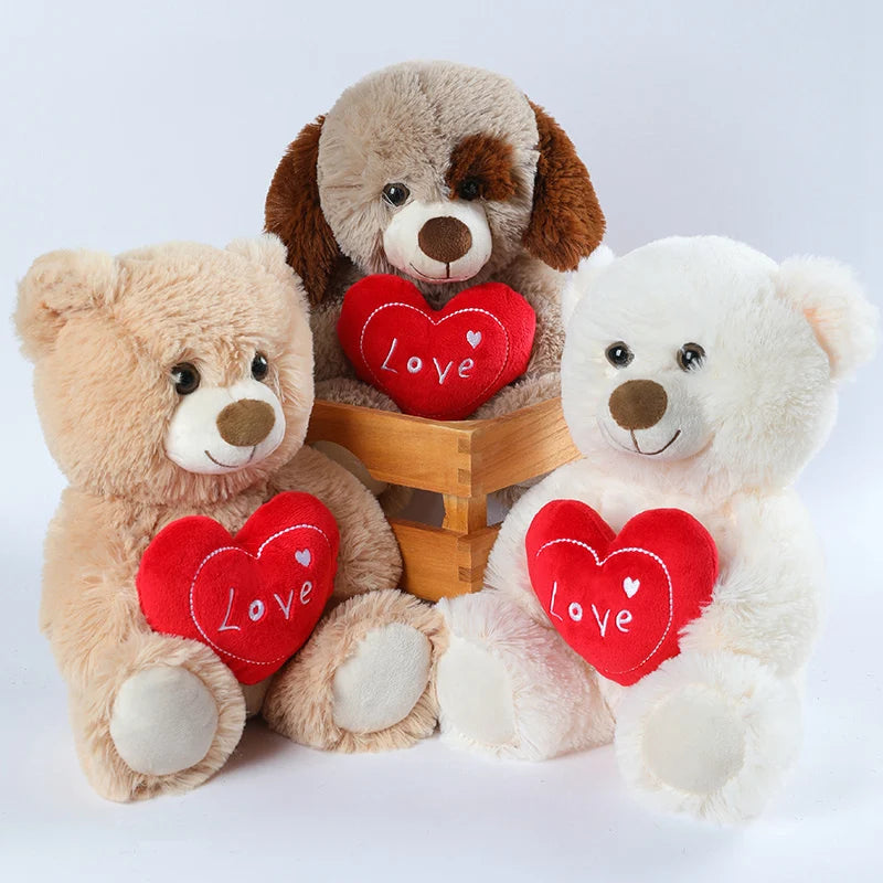 Cute Heart Bear Dog Plush Toys